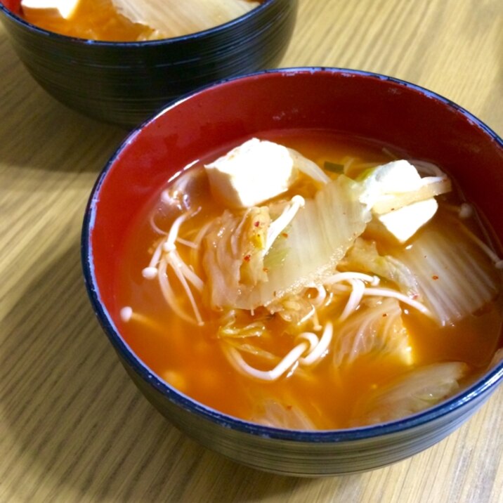 スンドゥブ風キムチの豆腐スープ